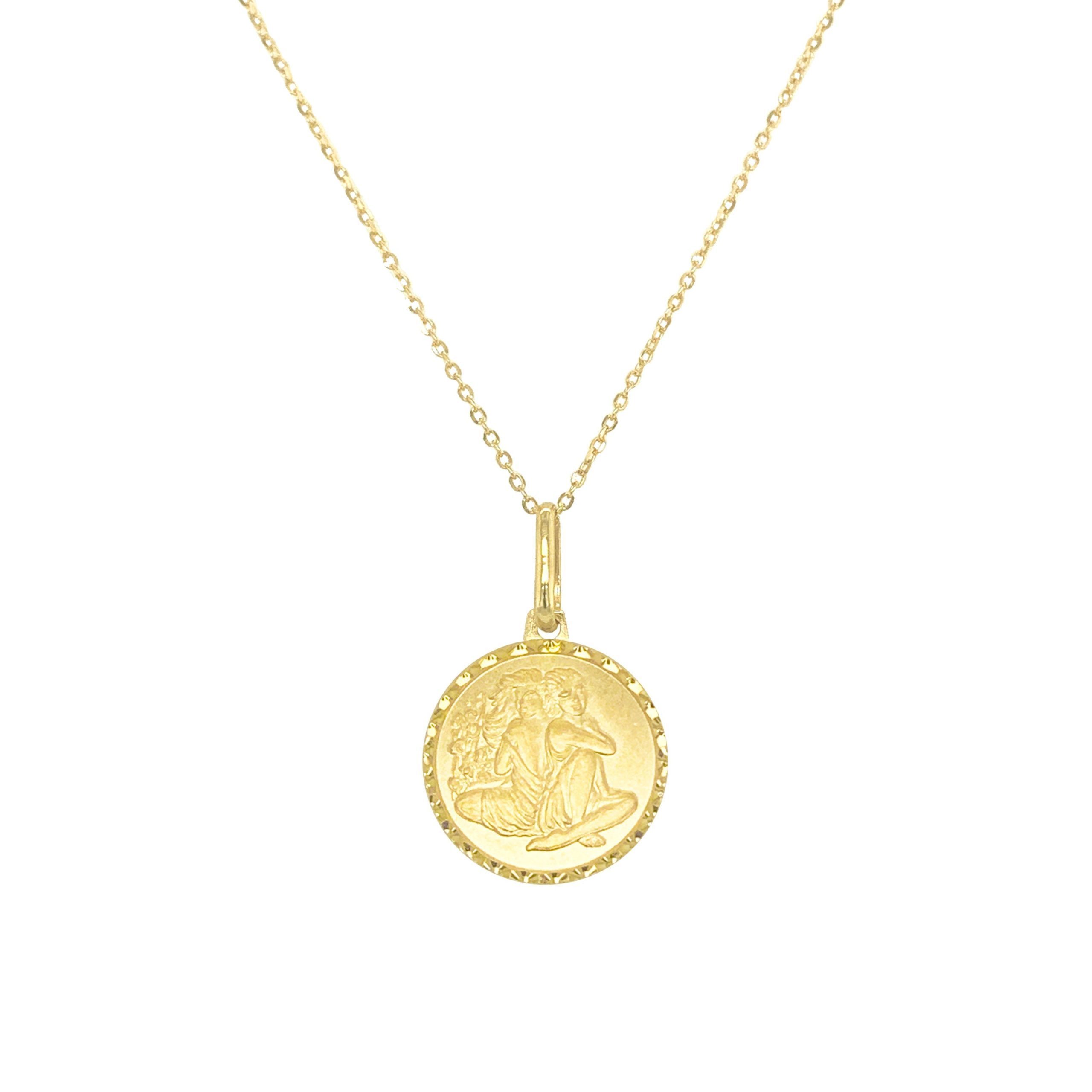 Zodiac Gemini Necklace In 14k Yellow Gold